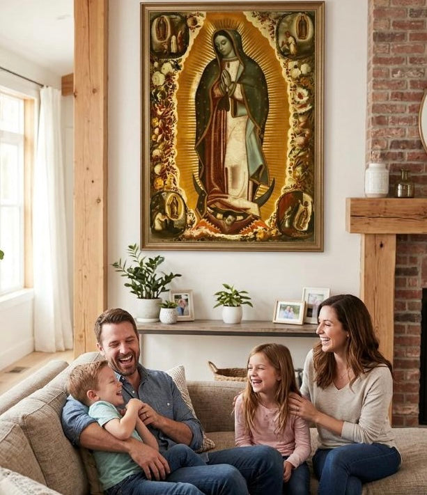Arte mural de la Virgen de Guadalupe