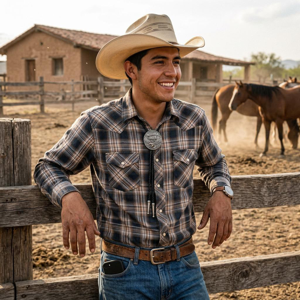 Corbata de bolo con águila y bandera