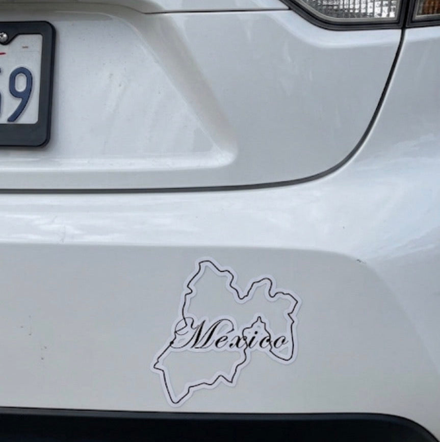 Mexico die cut bubble free stickers, 3″×3″, White
