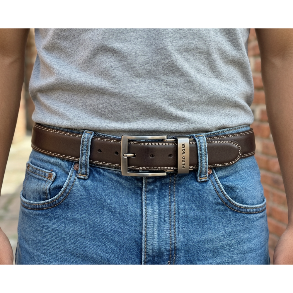 Steve madden men's dress casual every day leather belt, Black, 32