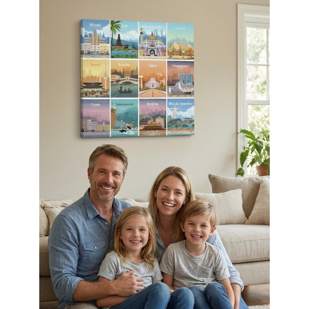 Póster de paisaje de viaje por la ciudad