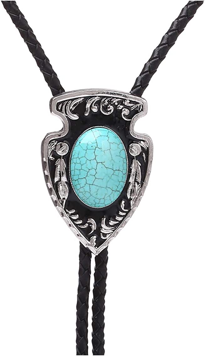 HUABOLA CALYN Black Bolo Tie for Men, Native American Western Cowboy Bolo Tie, 1# Black, One Size