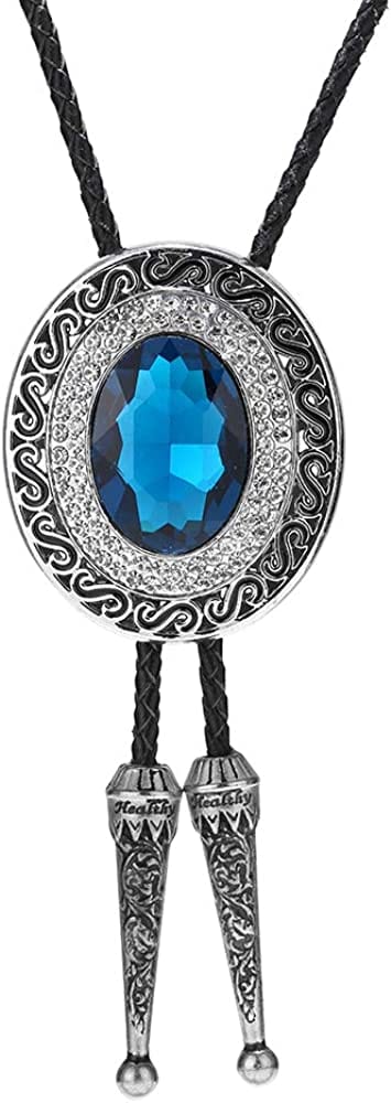 Handmade Black Round Western Cowboy Bolo Tie – Stylish & Durable for Men & Women, 1# Black, One Size