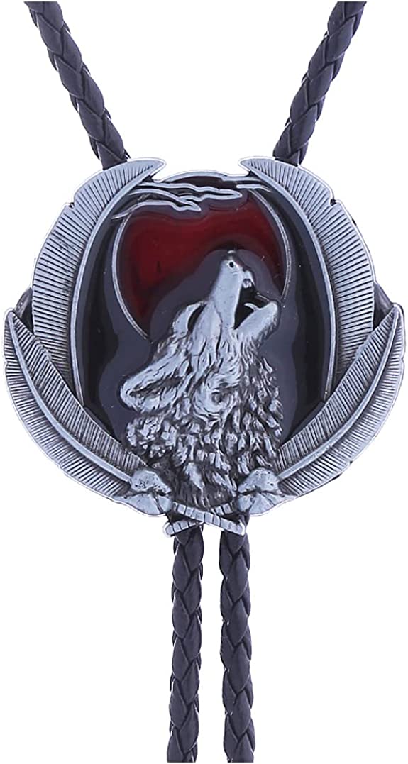 HUABOLA CALYN Black Bolo Tie for Men, Native American Western Cowboy Bolo Tie, 1# Black, One Size