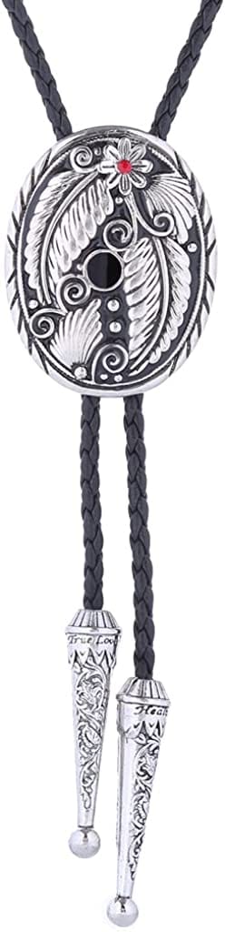 HUABOLA CALYN Black Bolo Tie for Men, Native American Western Cowboy Bolo Tie, 1# Black, One Size