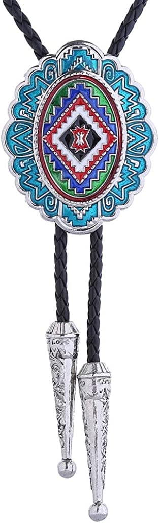 Handmade Black Round Western Cowboy Bolo Tie – Stylish & Durable for Men & Women, 1# Black, One Size