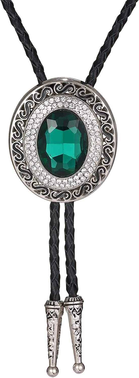 HUABOLA CALYN Black Bolo Tie for Men, Native American Western Cowboy Bolo Tie, 1# Black, One Size