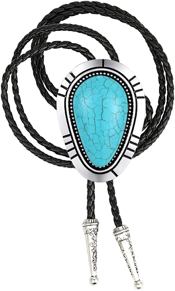Handmade Black Round Western Cowboy Bolo Tie – Stylish & Durable for Men & Women, 1# Black, One Size