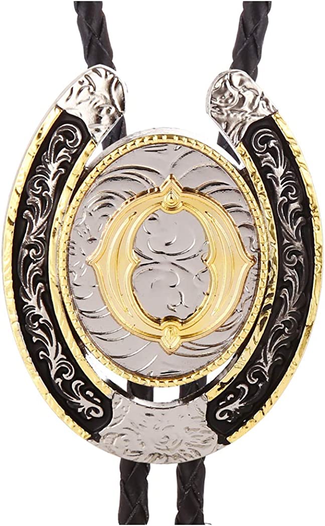 Western Initial Bolo Tie – Custom Golden Letters A-Z for Men & Women Cowboy Fashion, A, Gold