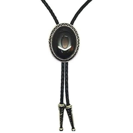 Western Native American Handmade Bolo tie Vintage Emerald Stone, Light Green, One Size