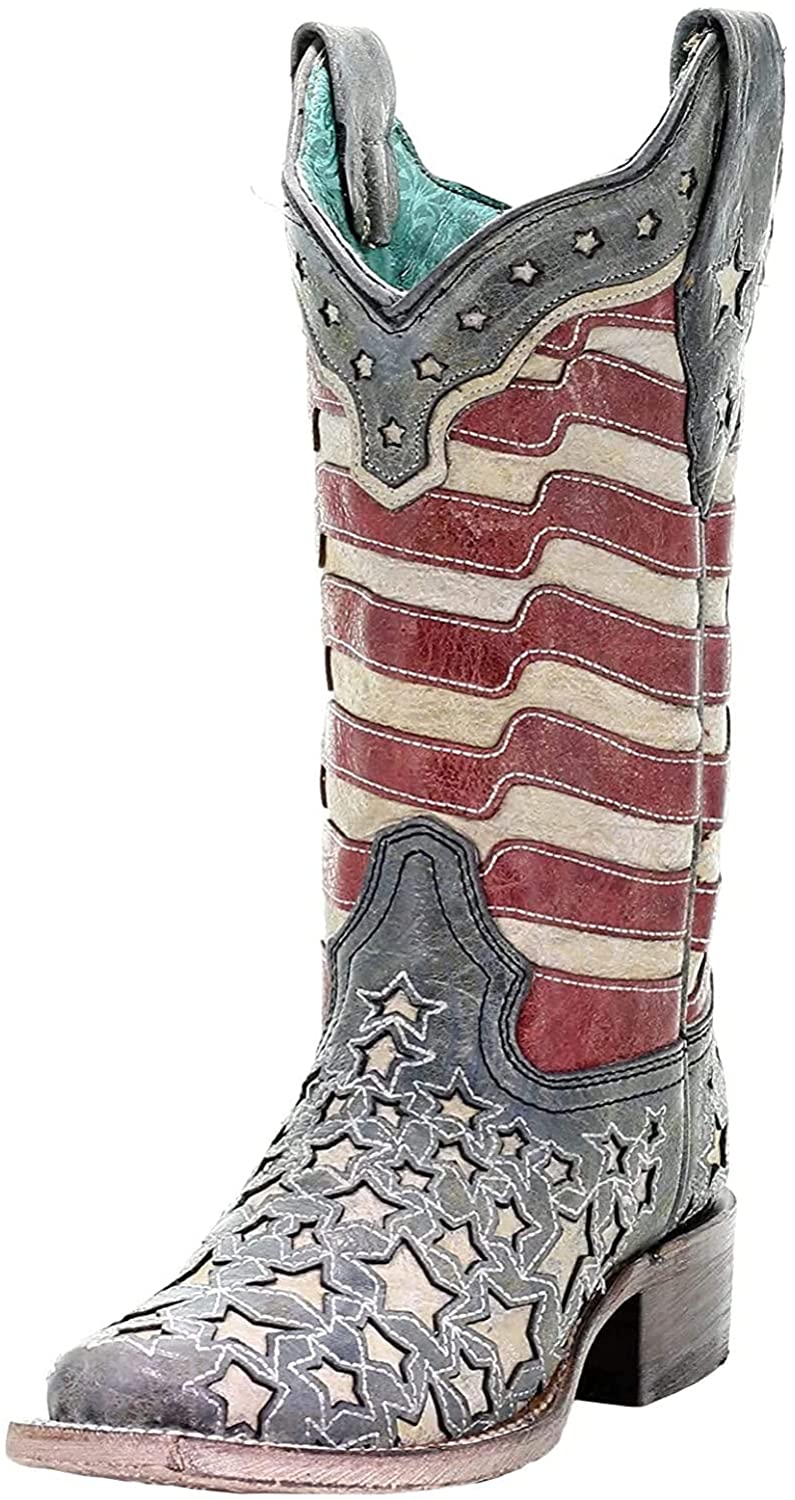 CORRAL Women's A3758 Handcrafted Western Boots, 5, Blue