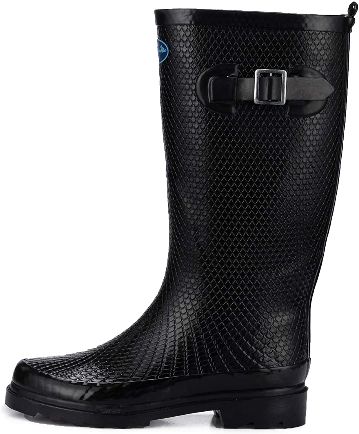 K Komforme Women Rain Boots With Non Slip Sole, Waterproof And Fashion Patterns , 10, Classic Black