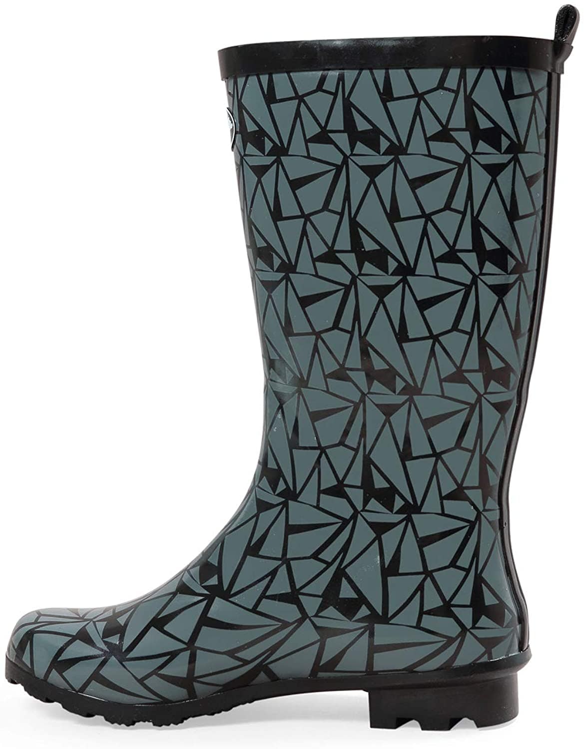K Komforme Women Rain Boots With Non Slip Sole, Waterproof And Fashion Patterns , 10, Classic Black