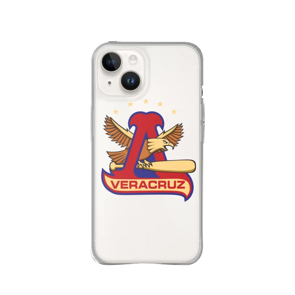 An iPhone case featuring a graphic of an eagle with the text 'VERACRUZ' on a white background.