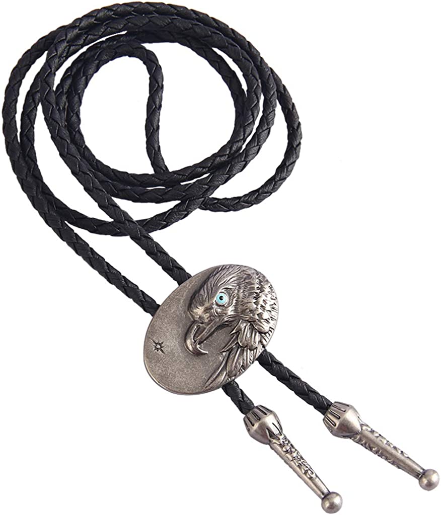 COOLLA Handmade Western Cowboy Bolo Tie with Black Vintage Cicada Pendant for Women and Men, Black, One Size