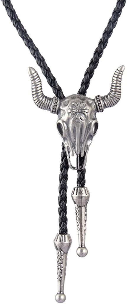 COOLLA Handmade Western Cowboy Bolo Tie with Black Vintage Cicada Pendant for Women and Men, Black, One Size