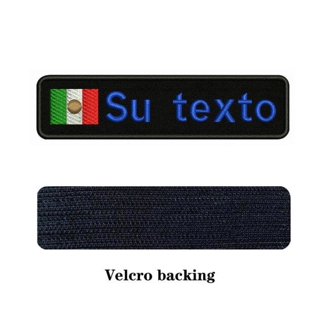 Mexico flag Patch, blue Velcro, 4"x3"