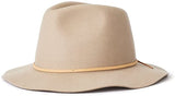 Brixton Men's Wesley Medium Brim Felt Fedora Hat, Beige, Medium