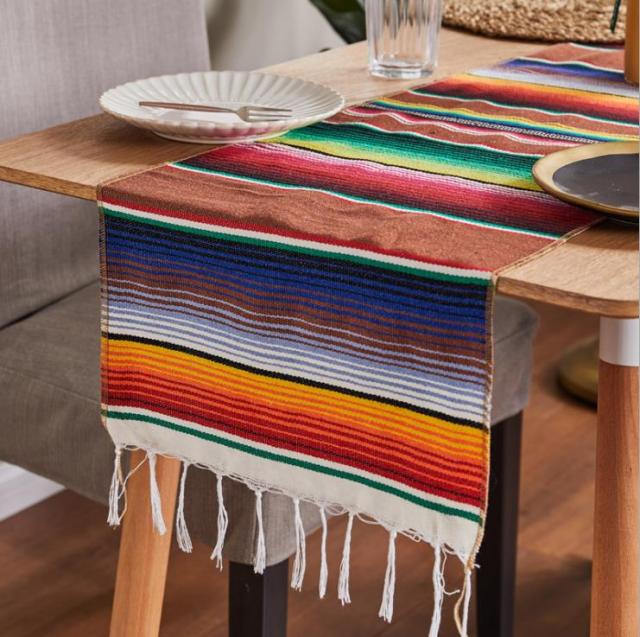 Rainbow Stripe Table Runner, Orange, 35x210cm