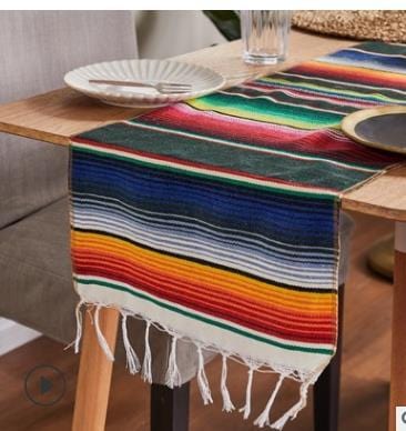 Rainbow Stripe Table Runner, Orange, 35x210cm