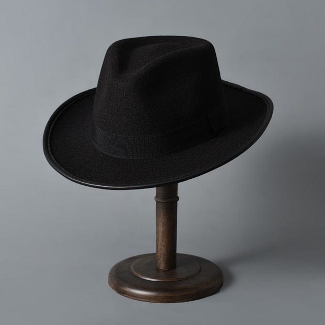 Fedora Hat Felt Hat Wide Brim, Dark Grey, M (56 58CM)