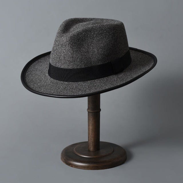 Fedora Hat Felt Hat Wide Brim, Dark Grey, M (56 58CM)