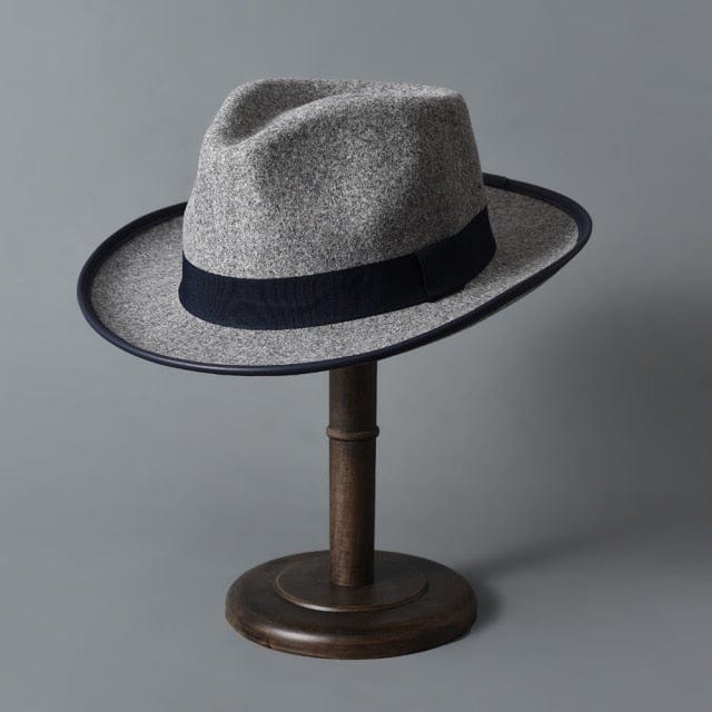 Fedora Hat Felt Hat Wide Brim, Dark Grey, M (56 58CM)