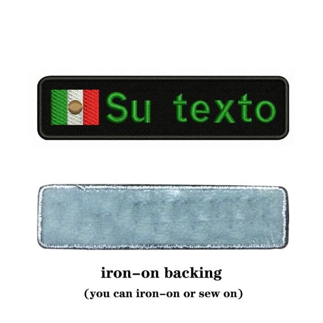 Mexico flag Patch, blue Velcro, 4"x3"