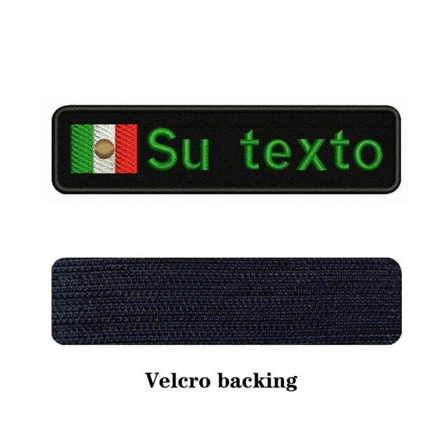 Mexico flag Patch, blue Velcro, 4"x3"