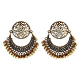 Golden Tassel Jhumka Earrings, HXE331 1, One Size