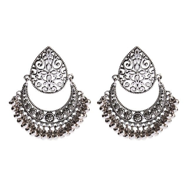 Golden Tassel Jhumka Earrings, HXE331 1, One Size