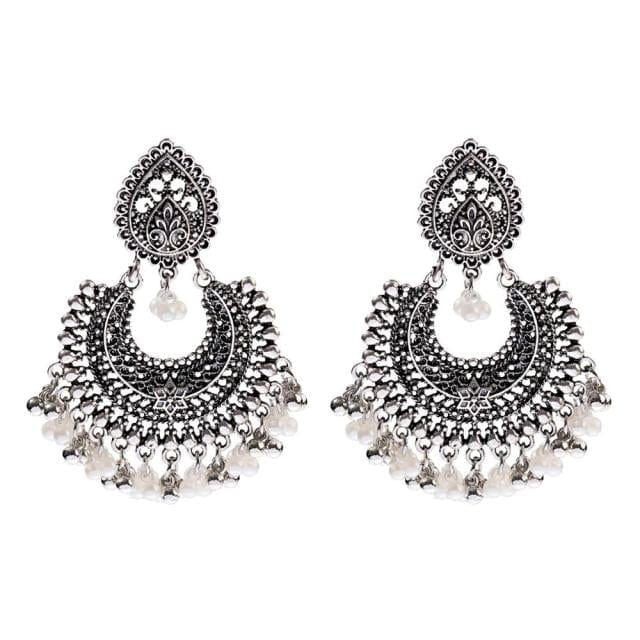 Golden Tassel Jhumka Earrings, HXE331 1, One Size
