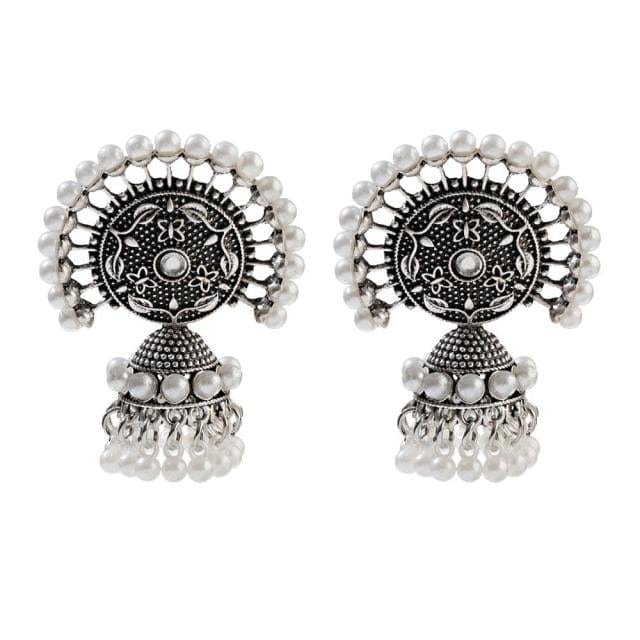 Golden Tassel Jhumka Earrings, HXE331 1, One Size