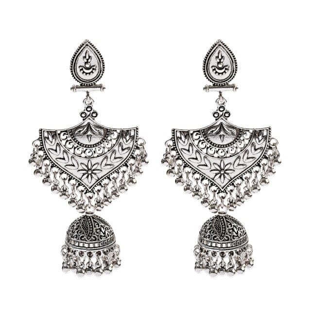 Golden Tassel Jhumka Earrings, HXE331 1, One Size