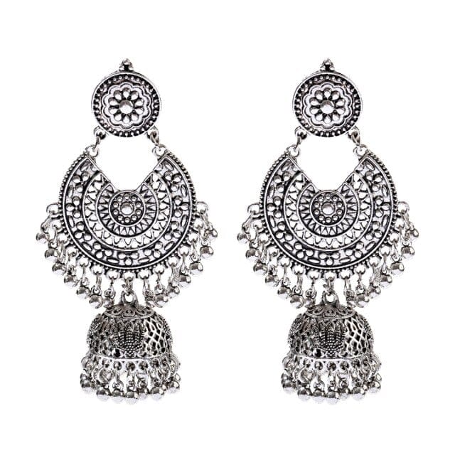 Golden Tassel Jhumka Earrings, HXE331 1, One Size