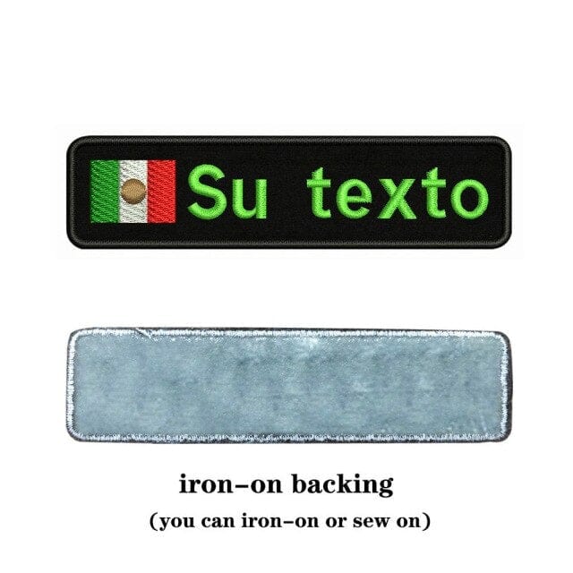 Mexico flag Patch, blue Velcro, 4"x3"