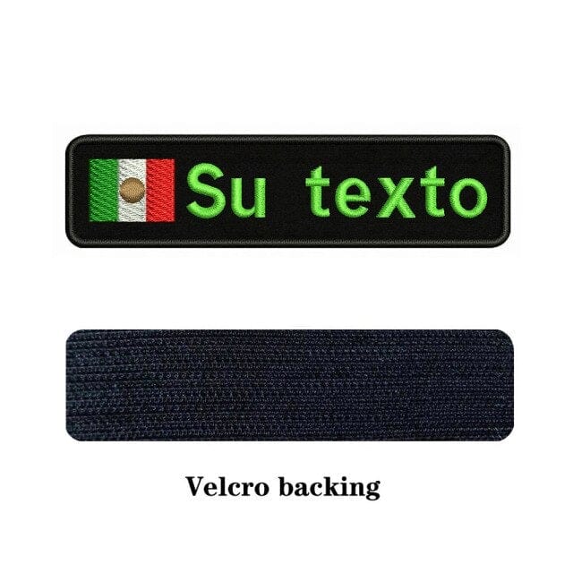 Mexico flag Patch, blue Velcro, 4"x3"