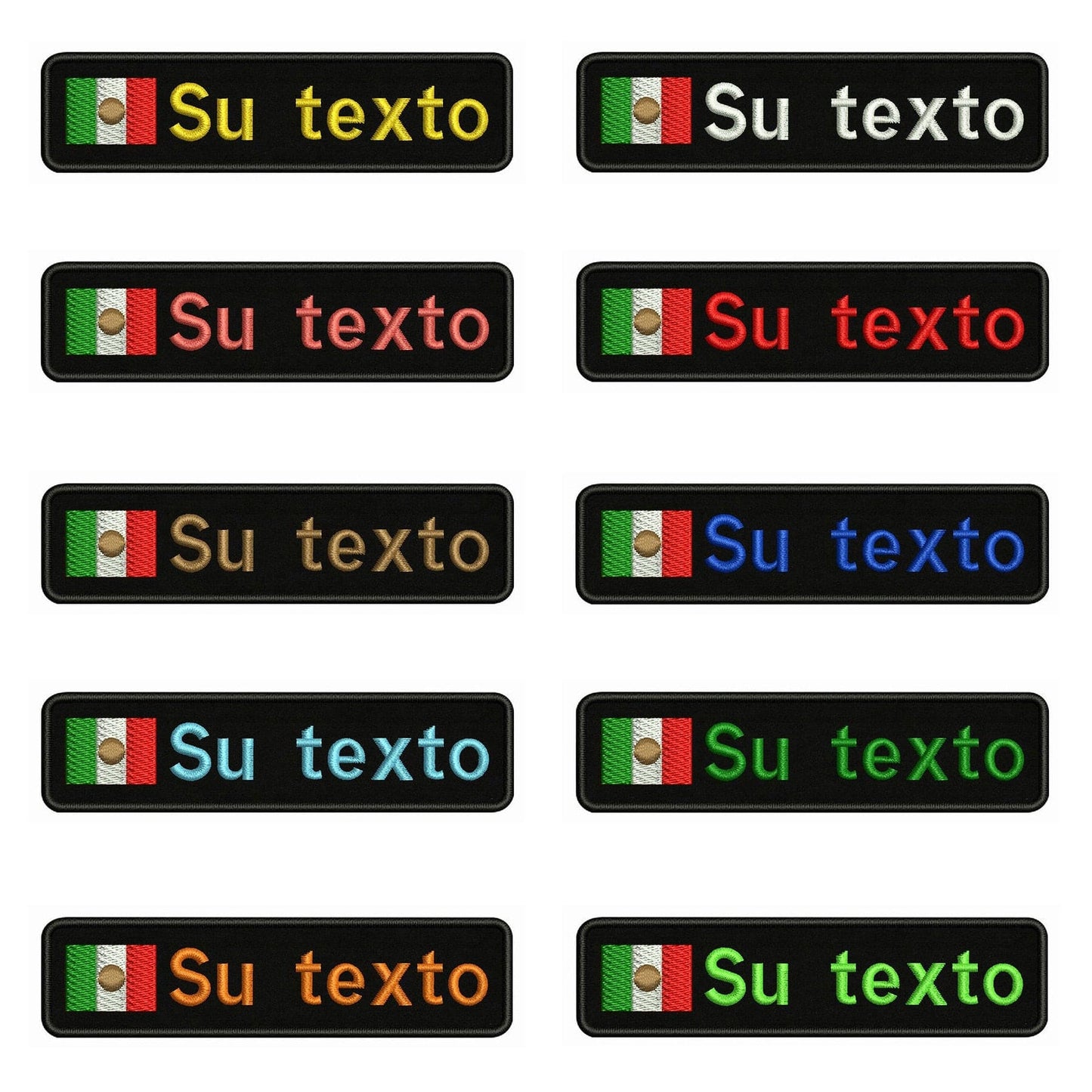 Mexico flag Patch, blue Velcro, 4"x3"