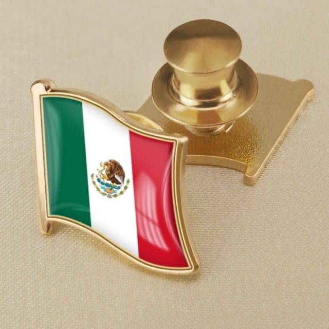 Mexican Map Flag National Pins, Mexico, Rectangle