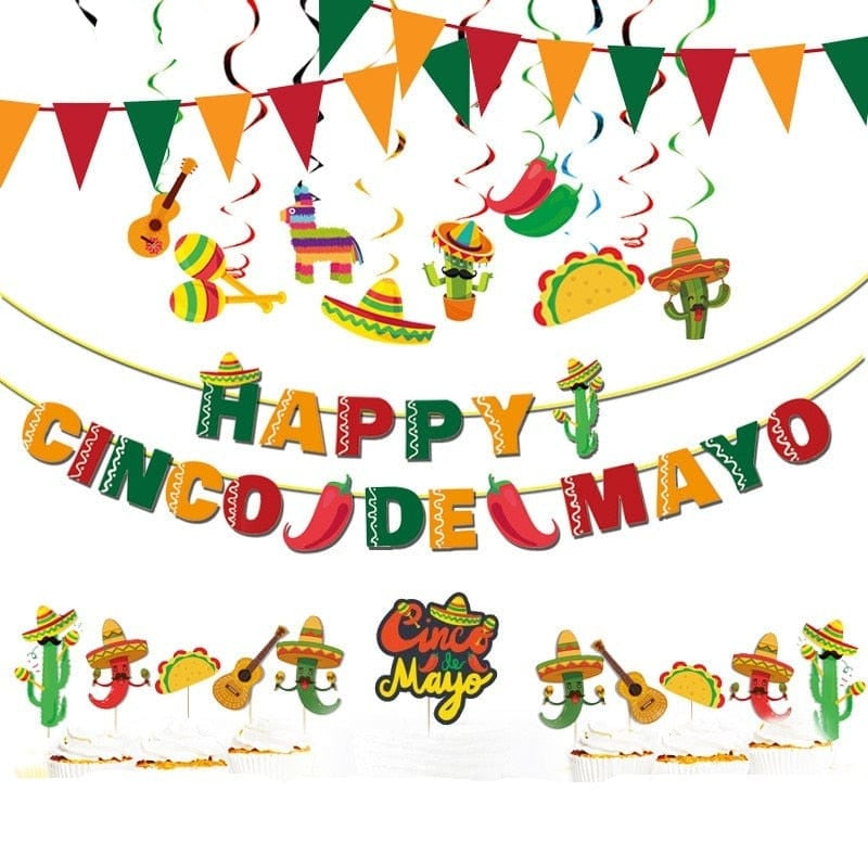 Mexican Theme Party Decoration, Red, One Size