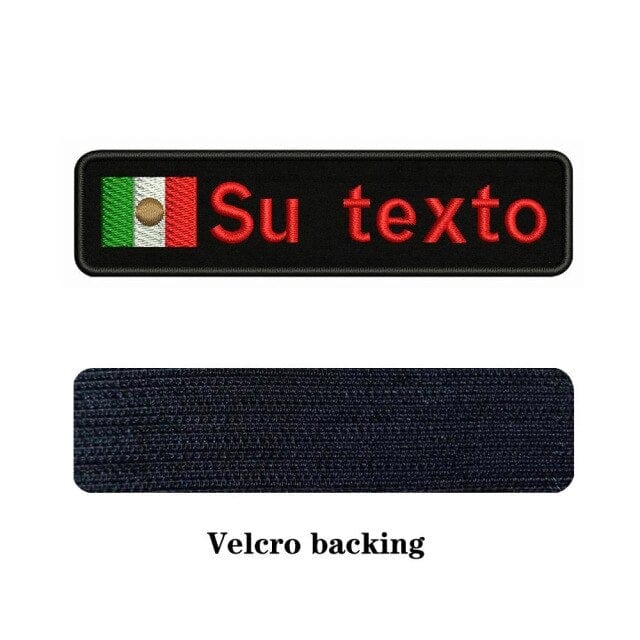 Mexico flag Patch, blue Velcro, 4"x3"