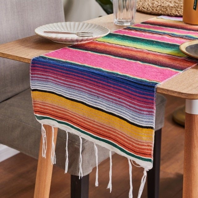 Rainbow Stripe Table Runner, Orange, 35x210cm