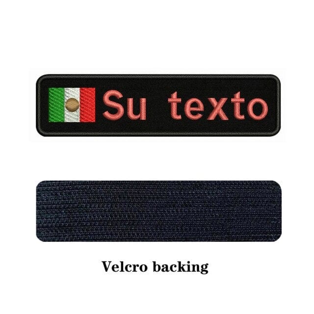 Mexico flag Patch, blue Velcro, 4"x3"