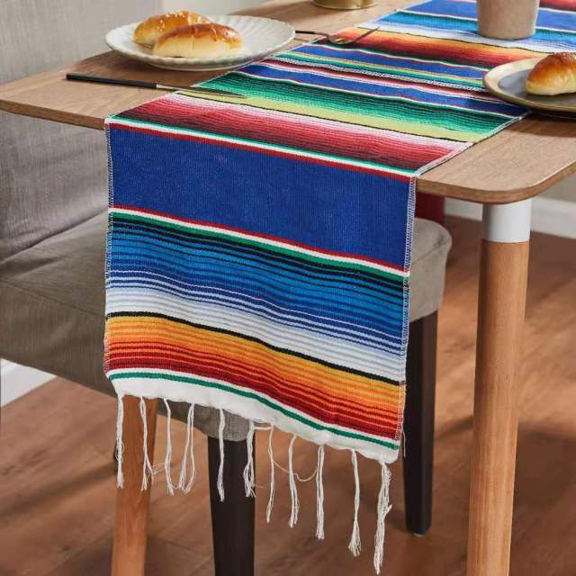 Rainbow Stripe Table Runner, Orange, 35x210cm