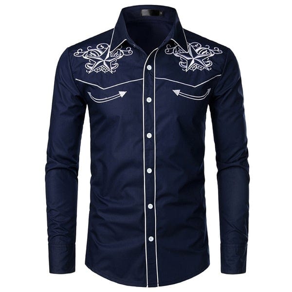 Urban Embroidered Shirt, Navy, S
