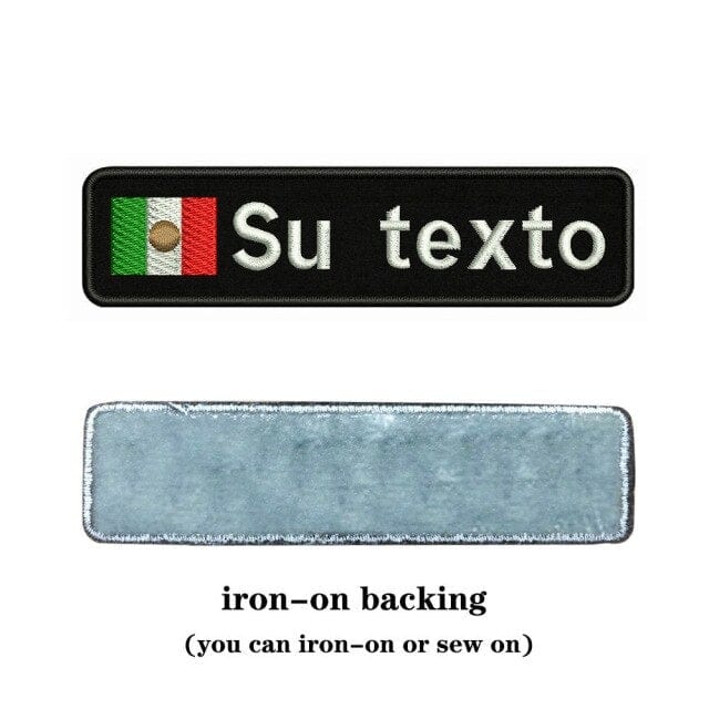 Mexico flag Patch, blue Velcro, 4"x3"