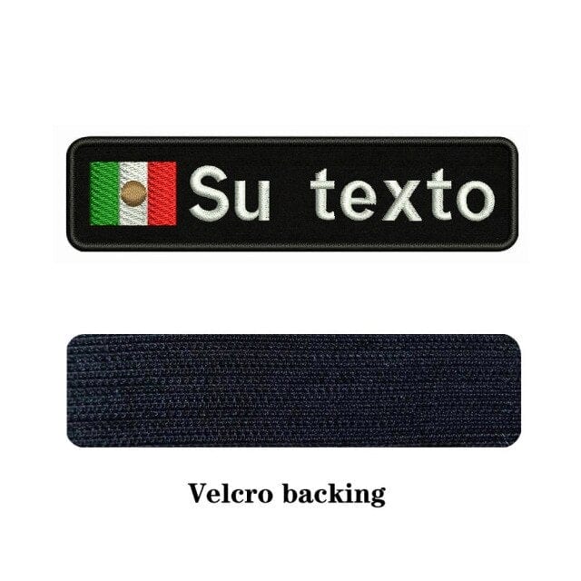 Mexico flag Patch, blue Velcro, 4"x3"