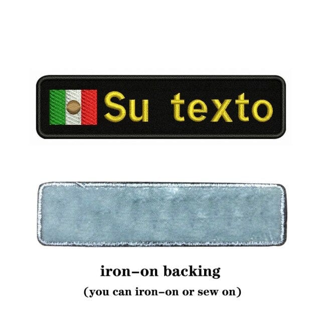 Mexico flag Patch, blue Velcro, 4"x3"