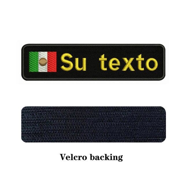 Mexico flag Patch, blue Velcro, 4"x3"