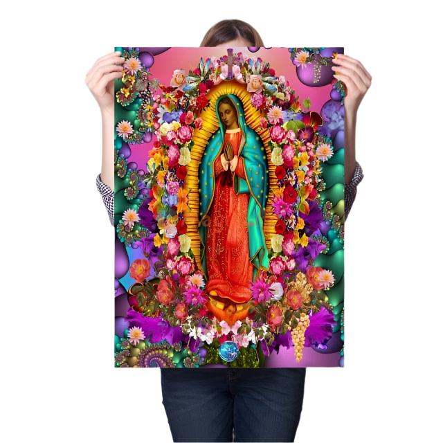 Arte mural de la Virgen de Guadalupe